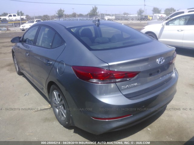 KMHD84LF6JU590180 - 2018 HYUNDAI ELANTRA SEL/VALUE/LIMITED SILVER photo 3