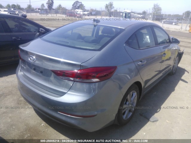 KMHD84LF6JU590180 - 2018 HYUNDAI ELANTRA SEL/VALUE/LIMITED SILVER photo 4