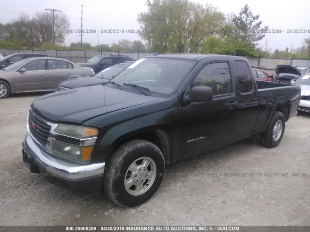 1GTCS196558169427 - 2005 GMC CANYON GREEN photo 2