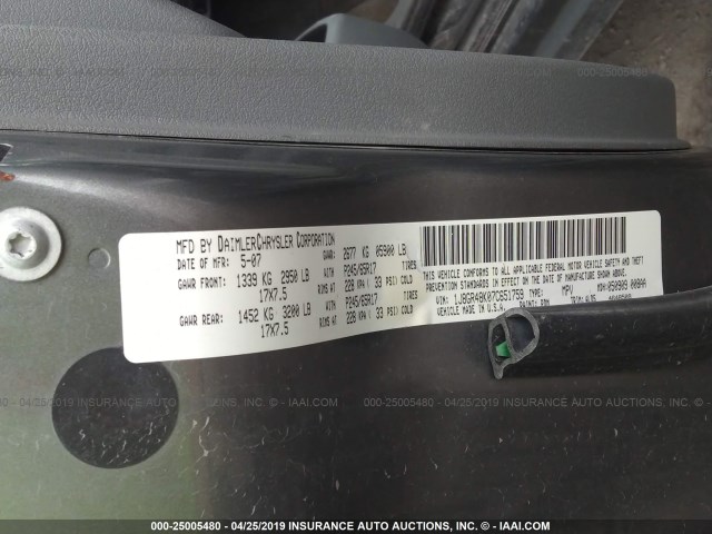 1J8GR48K07C651759 - 2007 JEEP GRAND CHEROKEE LAREDO/COLUMBIA/FREEDOM 灰色 照片 9