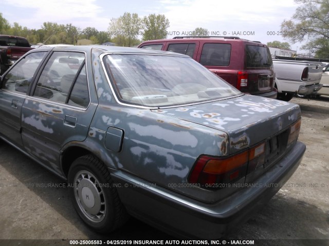 JHMCA5646KC126042 - 1989 HONDA ACCORD LXI TEAL photo 3