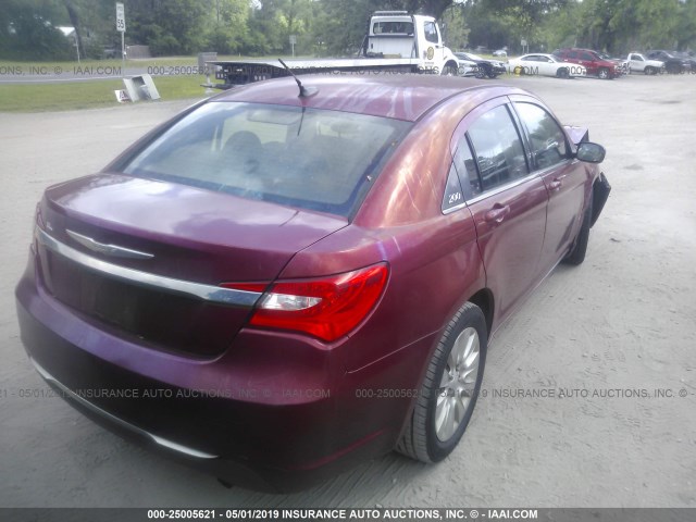 1C3CCBABXDN641511 - 2013 CHRYSLER 200 LX RED photo 4