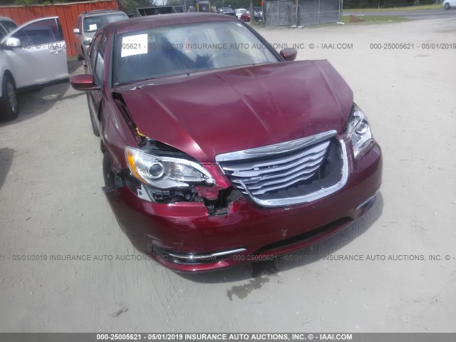 1C3CCBABXDN641511 - 2013 CHRYSLER 200 LX RED photo 6