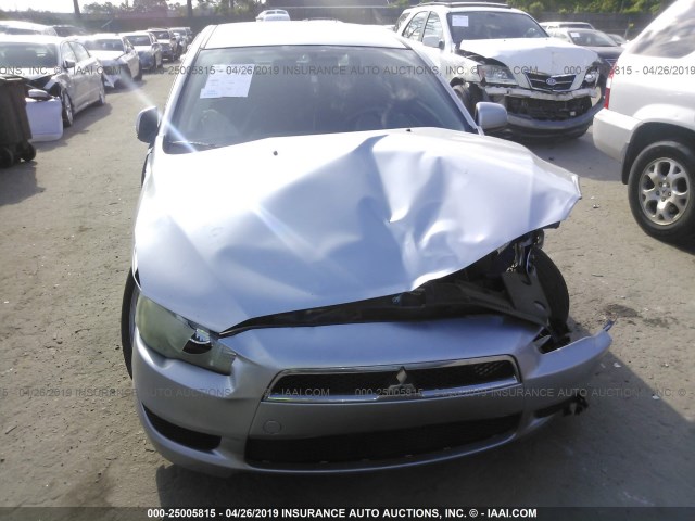 JA32U2FU0AU005274 - 2010 MITSUBISHI LANCER ES/ES SPORT SILVER photo 6