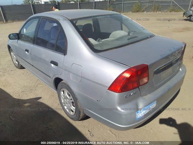 1HGES16231L012997 - 2001 HONDA CIVIC DX SILVER photo 3