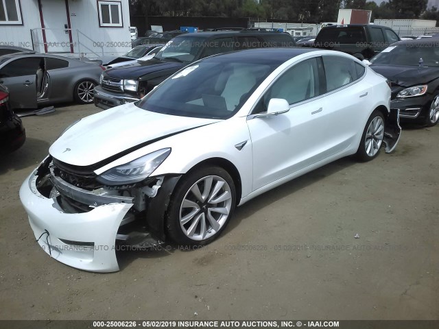 5YJ3E1EA3JF169759 - 2018 TESLA MODEL 3 WHITE photo 2