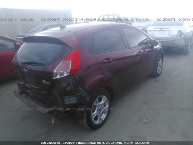 3FADP4EJ5EM117721 - 2014 FORD FIESTA SE RED photo 4