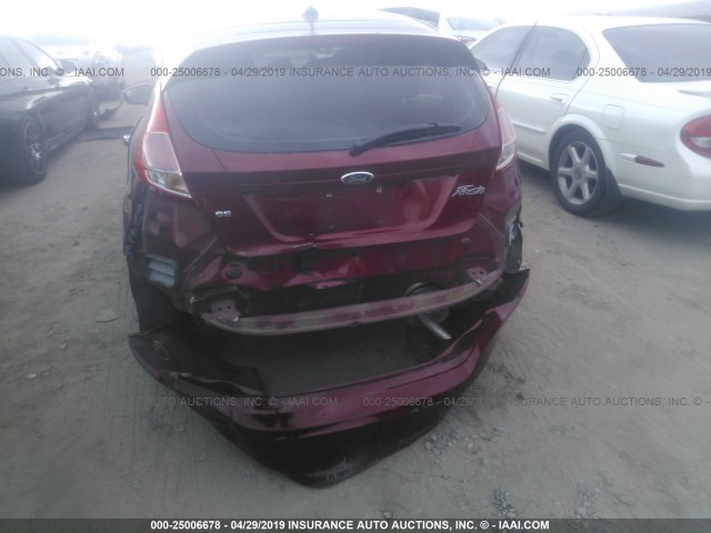 3FADP4EJ5EM117721 - 2014 FORD FIESTA SE RED photo 6