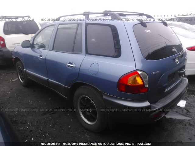 KM8SC73D72U269160 - 2002 HYUNDAI SANTA FE GLS/LX BLUE photo 3