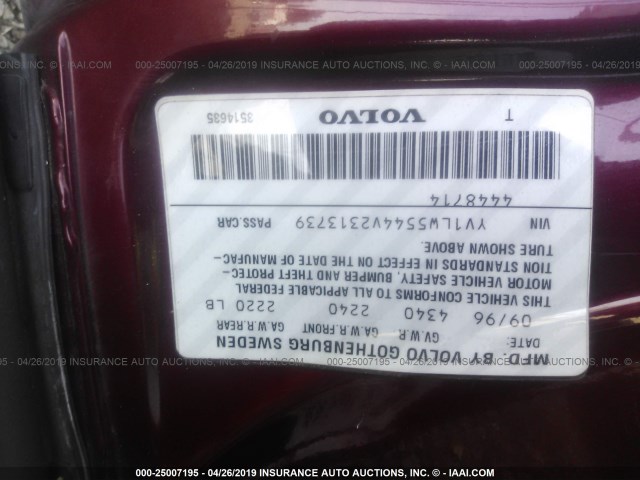 YV1LW5544V2313739 - 1997 VOLVO 850 RED photo 9