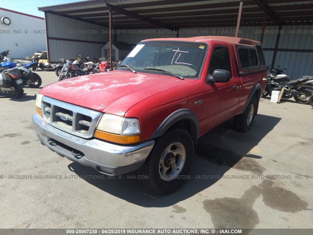 1FTYR11V3YPB04882 - 2000 FORD RANGER RED photo 2