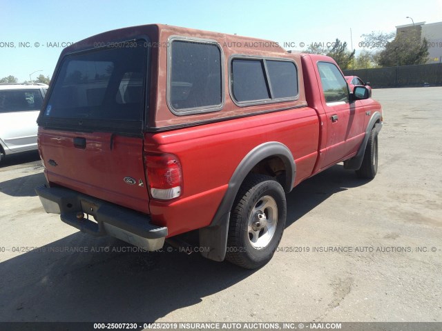 1FTYR11V3YPB04882 - 2000 FORD RANGER RED photo 4