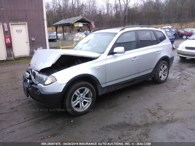 WBXPA93425WD14094 - 2005 BMW X3 3.0I SILVER photo 2