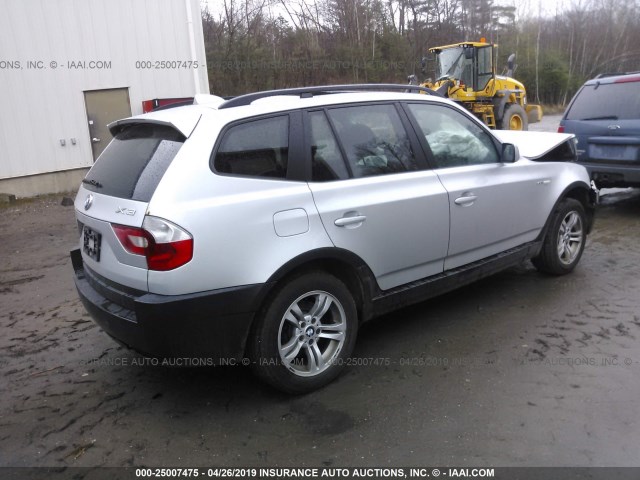 WBXPA93425WD14094 - 2005 BMW X3 3.0I SILVER photo 4