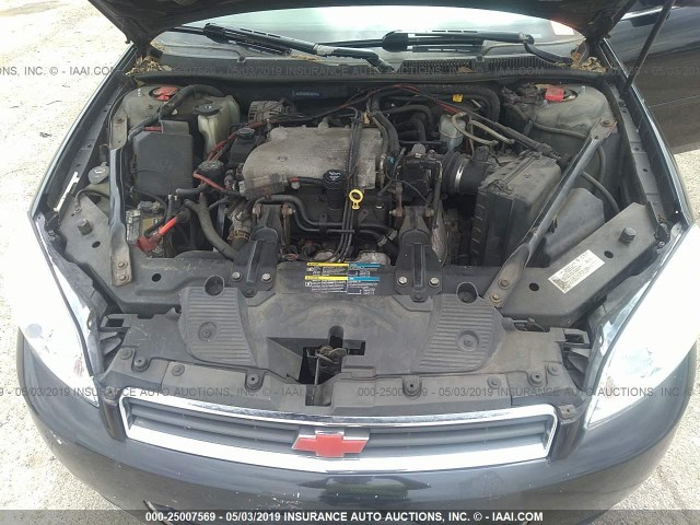2G1WT58K481352947 - 2008 CHEVROLET IMPALA LT BLACK photo 10