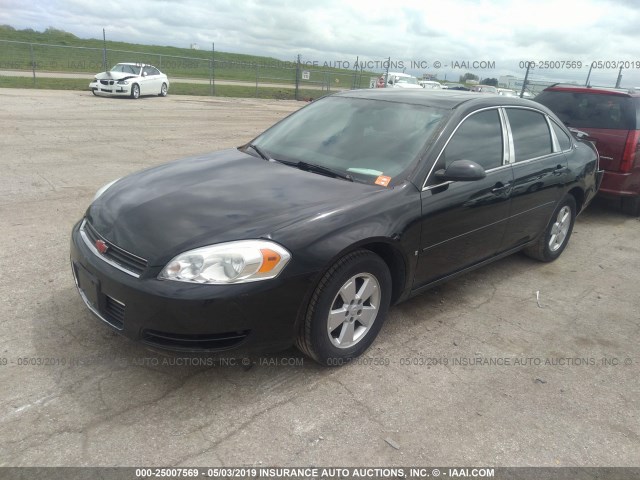 2G1WT58K481352947 - 2008 CHEVROLET IMPALA LT BLACK photo 2