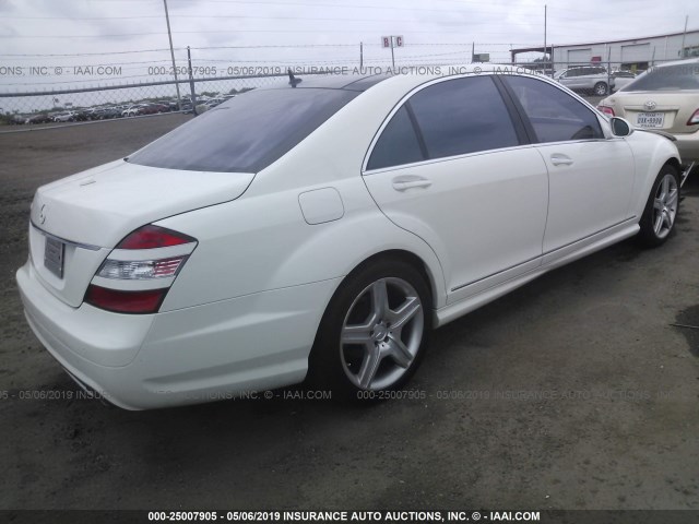 WDDNG71X37A055140 - 2007 MERCEDES-BENZ S 550 WHITE photo 4