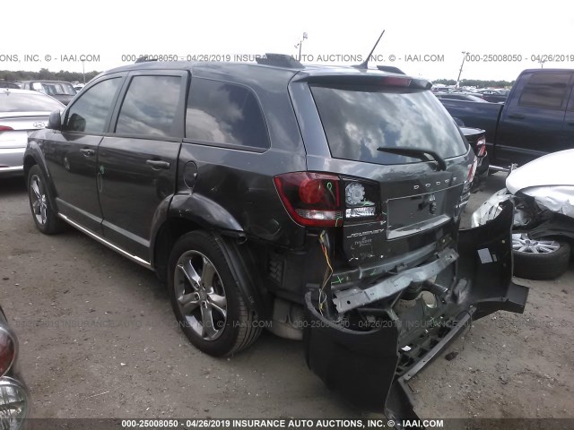 3C4PDCGGXHT602295 - 2017 DODGE JOURNEY CROSSROAD GRAY photo 3