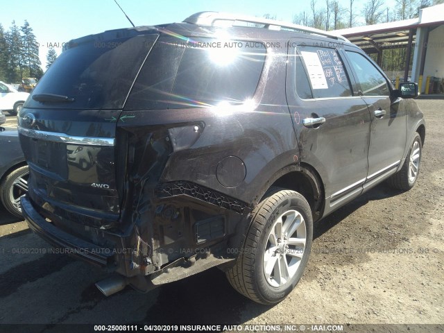 1FM5K8D85EGB79306 - 2014 FORD EXPLORER XLT BROWN photo 4