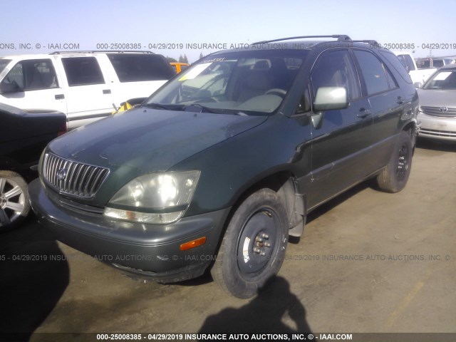 JT6GF10UXY0069853 - 2000 LEXUS RX 300 GREEN photo 2