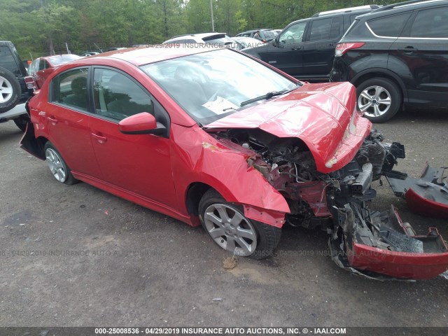 3N1AB6AP7CL709922 - 2012 NISSAN SENTRA 2.0/2.0S/SR/2.0SL RED photo 1