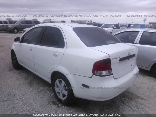 KL1TD52625B323954 - 2005 CHEVROLET AVEO LS WHITE photo 3