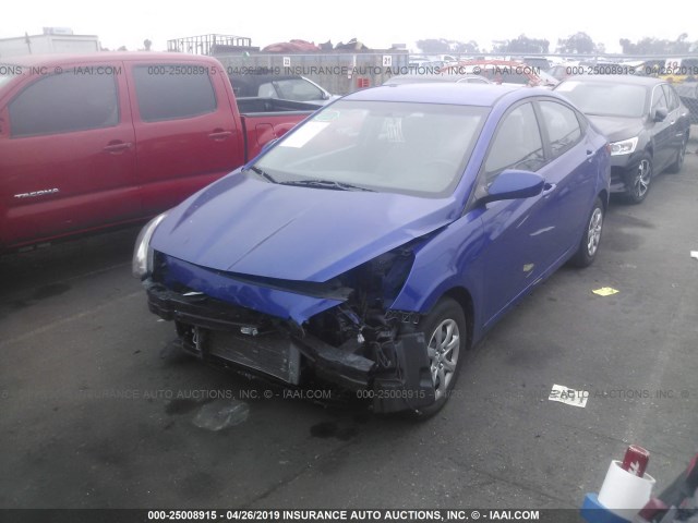 KMHCT4AE7DU538310 - 2013 HYUNDAI ACCENT GLS/GS BLUE photo 2