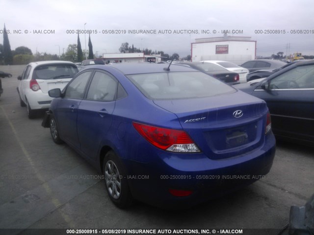 KMHCT4AE7DU538310 - 2013 HYUNDAI ACCENT GLS/GS BLUE photo 3