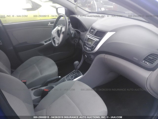 KMHCT4AE7DU538310 - 2013 HYUNDAI ACCENT GLS/GS BLUE photo 5