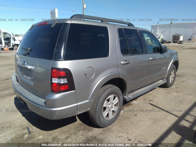 1FMEU63E18UA80932 - 2008 FORD EXPLORER XLT GRAY photo 4