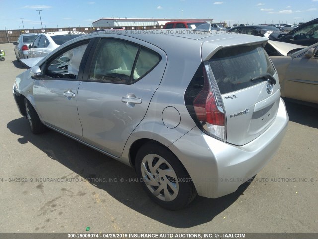 JTDKDTB38F1587248 - 2015 TOYOTA PRIUS C SILVER photo 3