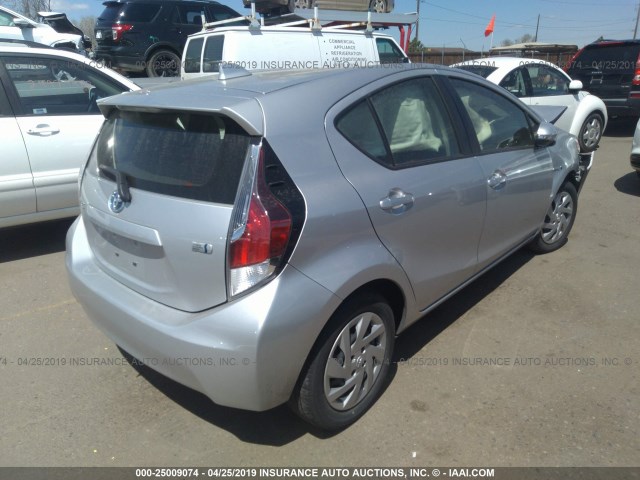 JTDKDTB38F1587248 - 2015 TOYOTA PRIUS C SILVER photo 4