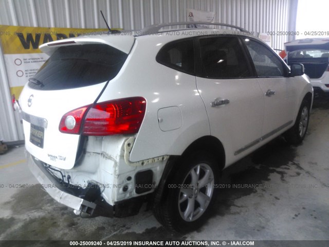 JN8AS5MT0BW180696 - 2011 NISSAN ROGUE S/SV/KROM WHITE photo 4