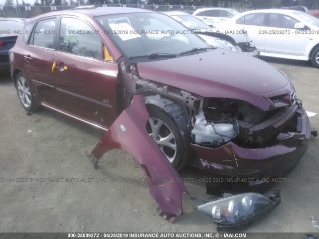 JM1BK344691243787 - 2009 MAZDA 3 S MAROON photo 1