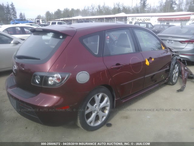 JM1BK344691243787 - 2009 MAZDA 3 S MAROON photo 4