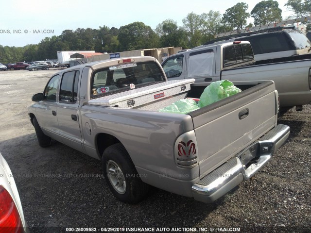 1B7GL2AX2YS727511 - 2000 DODGE DAKOTA QUAD SILVER photo 3