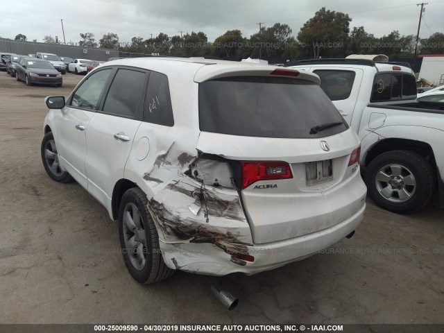 5J8TB185X8A005291 - 2008 ACURA RDX TECHNOLOGY WHITE photo 3