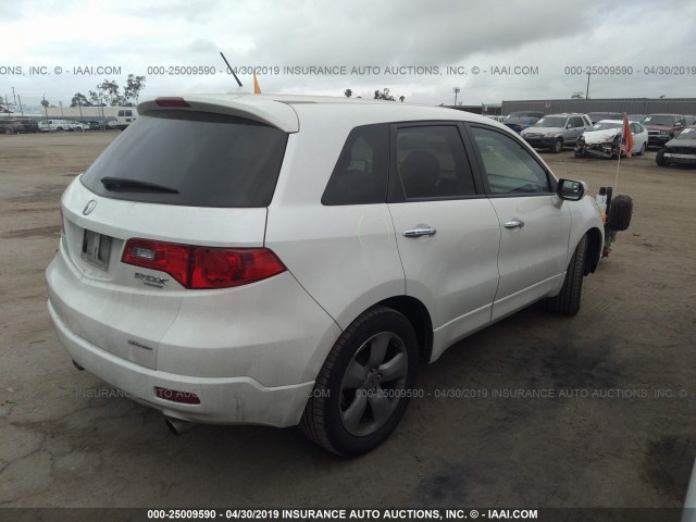 5J8TB185X8A005291 - 2008 ACURA RDX TECHNOLOGY WHITE photo 4