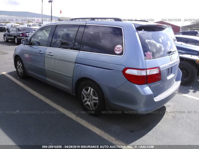 5FNRL38636B011660 - 2006 HONDA ODYSSEY EXL BLUE photo 3