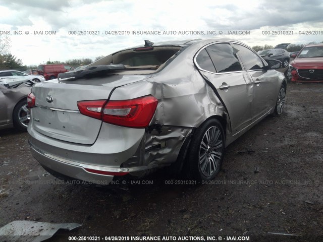 KNALN4D70E5145737 - 2014 KIA CADENZA PREMIUM/LIMITED TAN photo 4