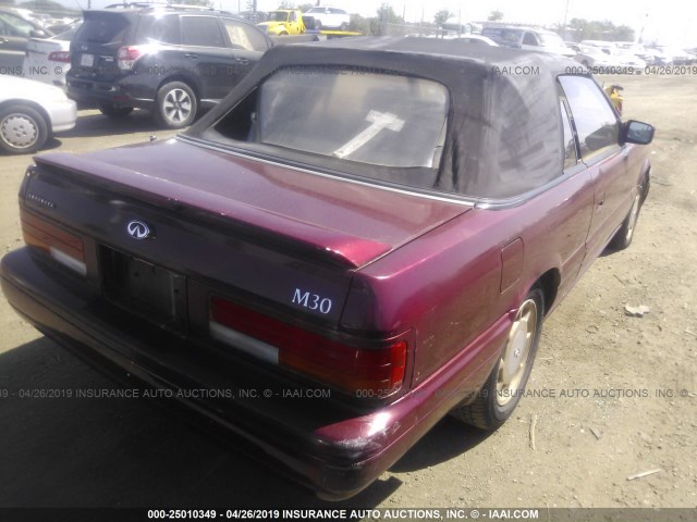 JNXHF16C1MT001664 - 1991 INFINITI M30 RED photo 4