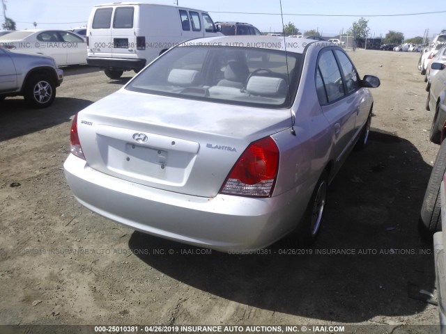 KMHDN46D05U000130 - 2005 HYUNDAI ELANTRA GLS/GT SILVER photo 4