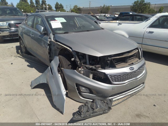 KNAGM4ADXE5067935 - 2014 KIA OPTIMA HYBRID SILVER photo 1