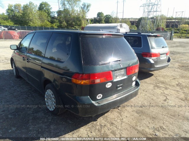 2HKRL185X1H515645 - 2001 HONDA ODYSSEY LX GREEN photo 3