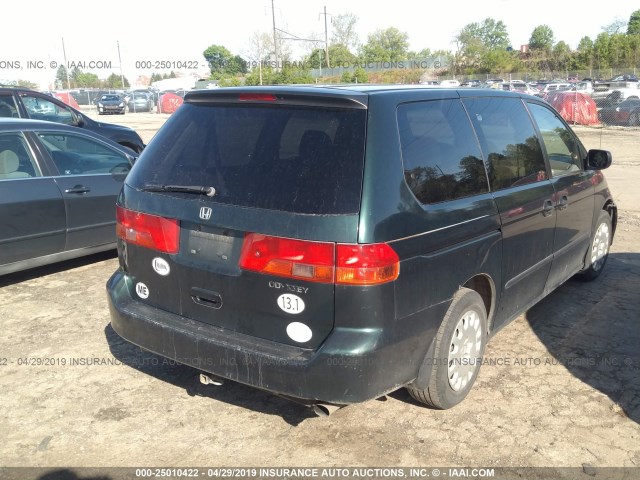 2HKRL185X1H515645 - 2001 HONDA ODYSSEY LX GREEN photo 4