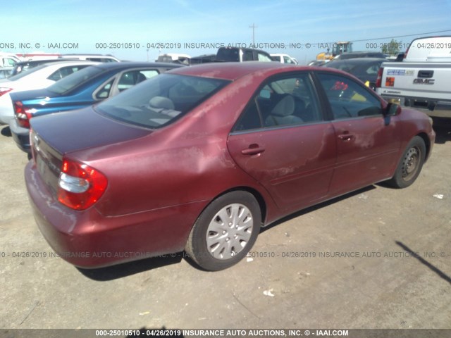 4T1BE32K44U337064 - 2004 TOYOTA CAMRY LE/XLE/SE RED photo 4