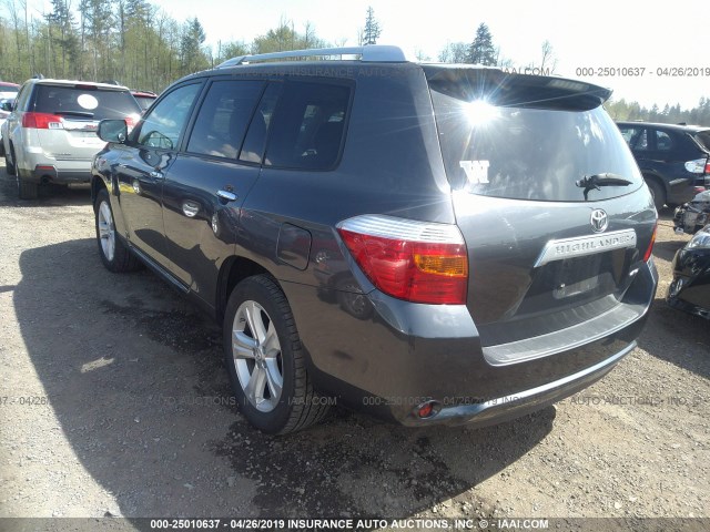 5TDDK3EH3AS021385 - 2010 TOYOTA HIGHLANDER LIMITED GRAY photo 3