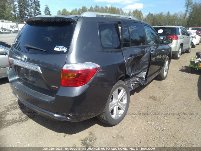 5TDDK3EH3AS021385 - 2010 TOYOTA HIGHLANDER LIMITED GRAY photo 4