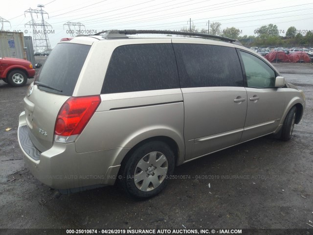 5N1BV28U56N122955 - 2006 NISSAN QUEST S/SE/SL BEIGE photo 4