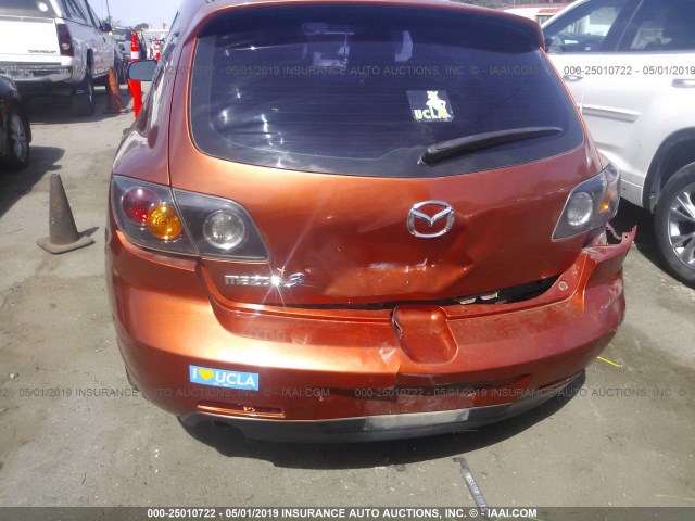 JM1BK143141148008 - 2004 MAZDA 3 HATCHBACK ORANGE photo 6